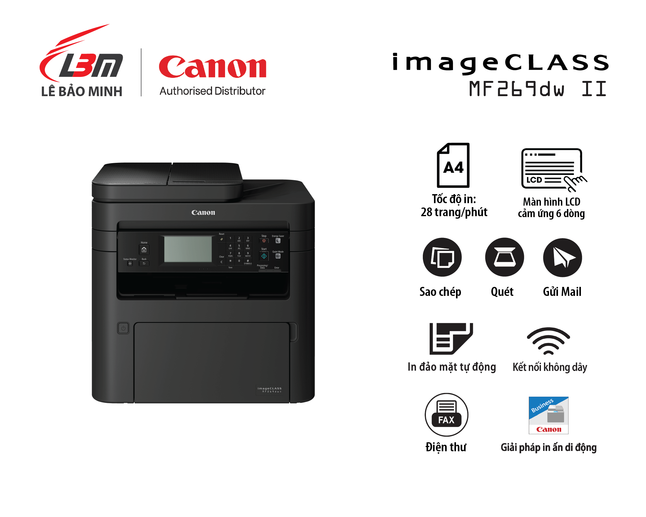 MF269dw II Máy in laser Canon đa năng