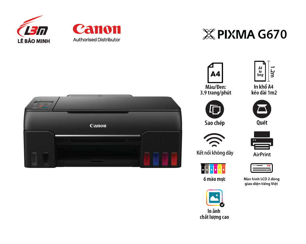 G670 Máy in phun liên tục Canon đa năng