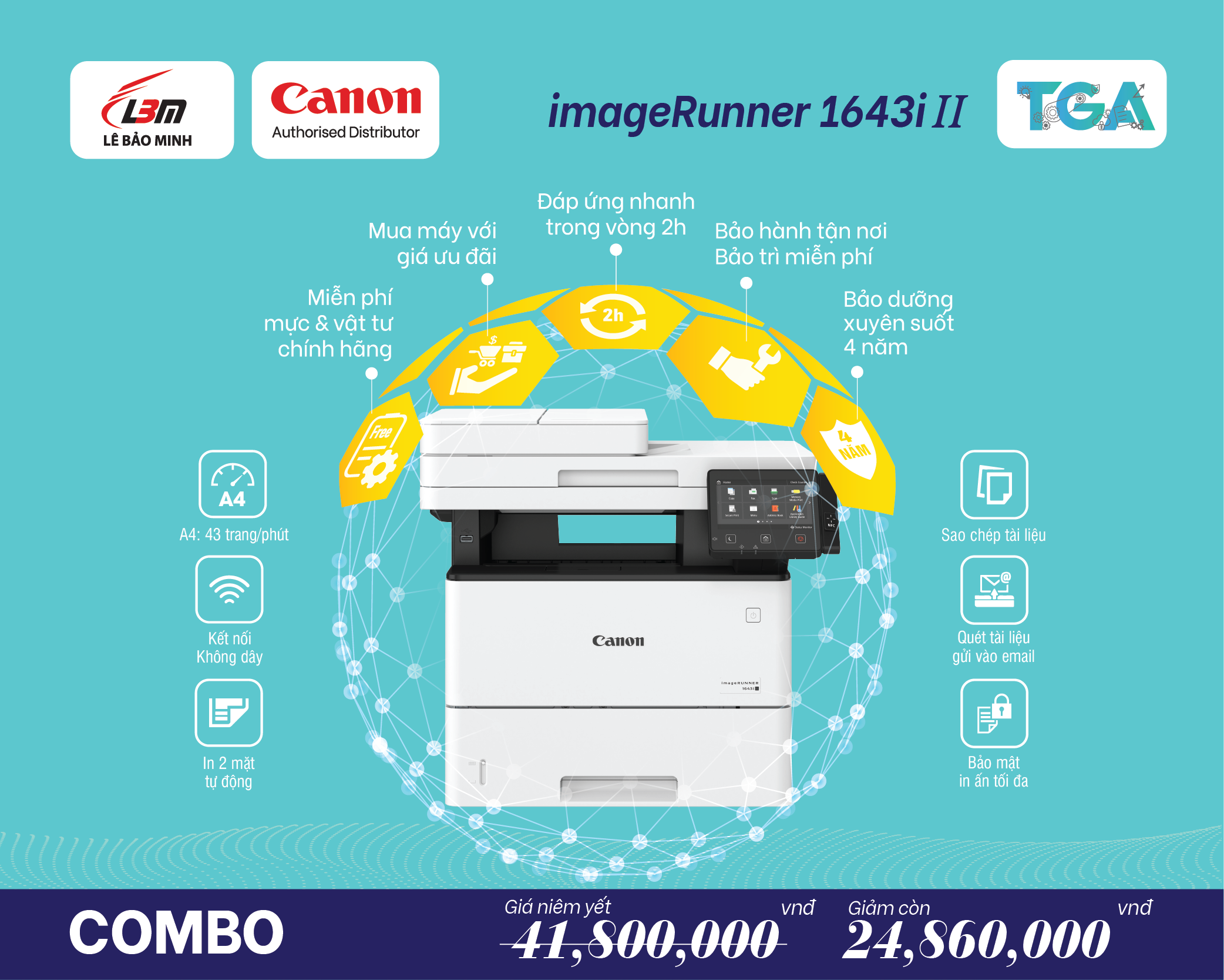 iR 1643i II Máy in laser Canon đa năng – Kết hợp TGA