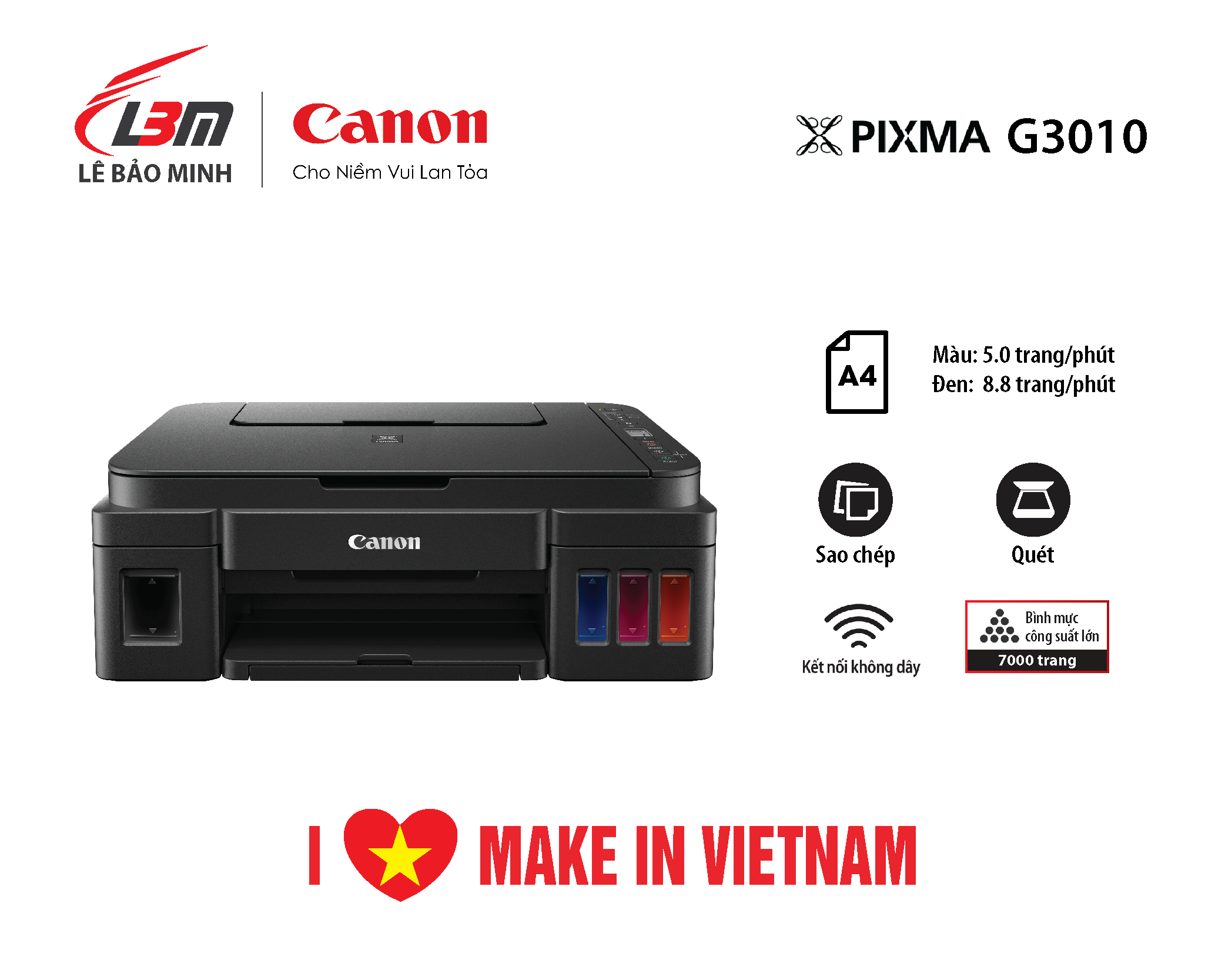 G3010 Máy in phun liên tục Canon đa năng