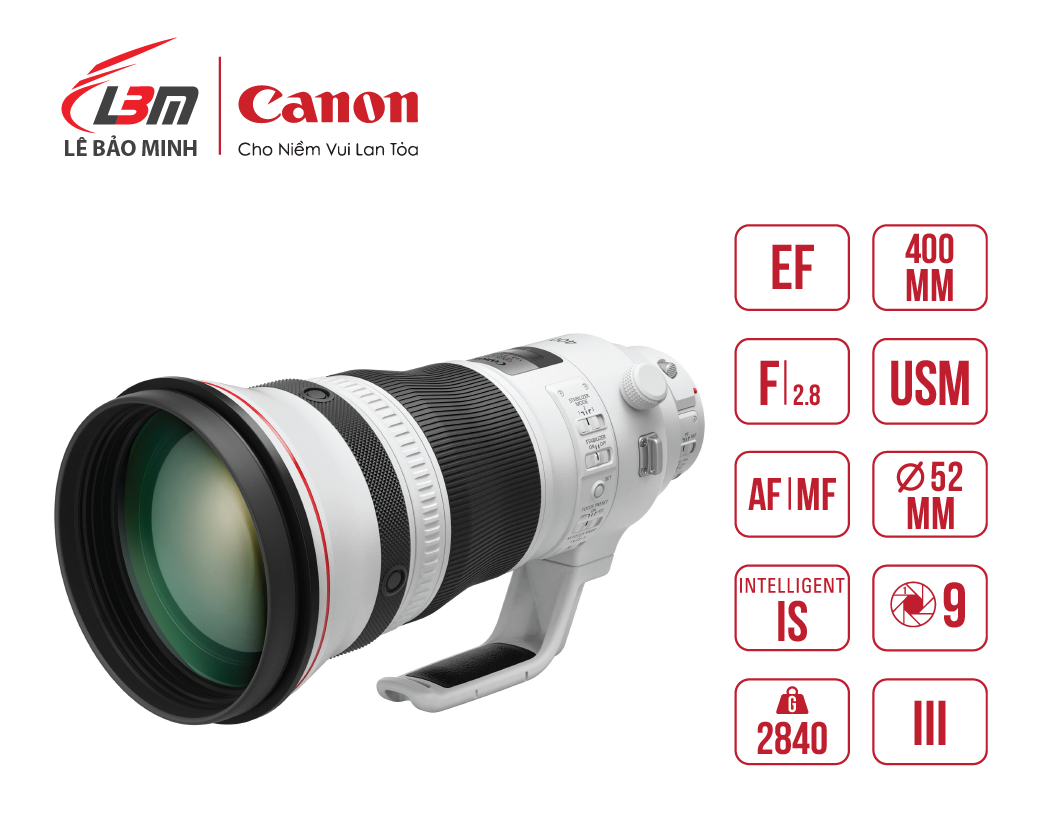 Ống kính Canon EF400mm f/2.8L IS III USM