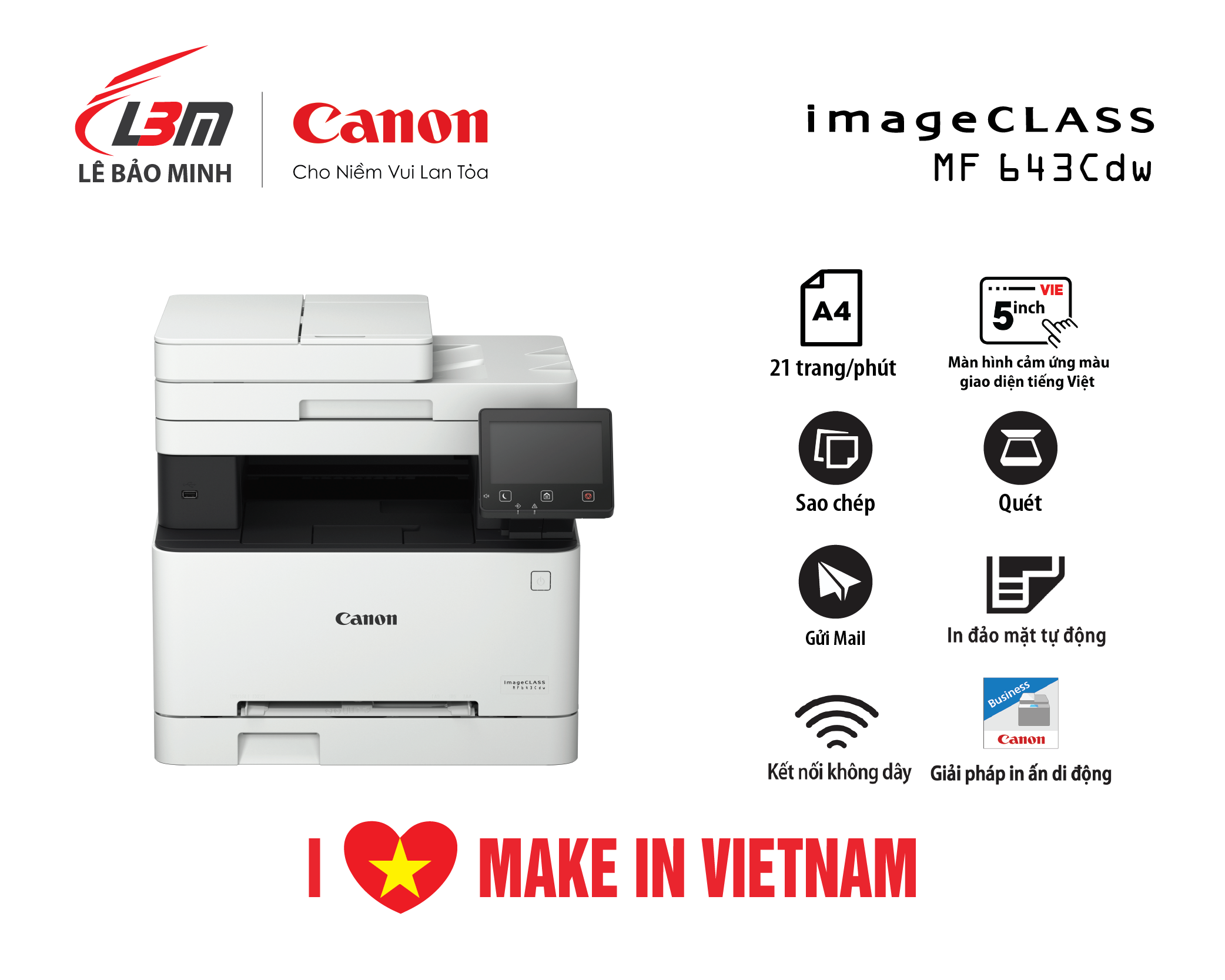 MF643Cdw Máy in laser màu Canon đa năng