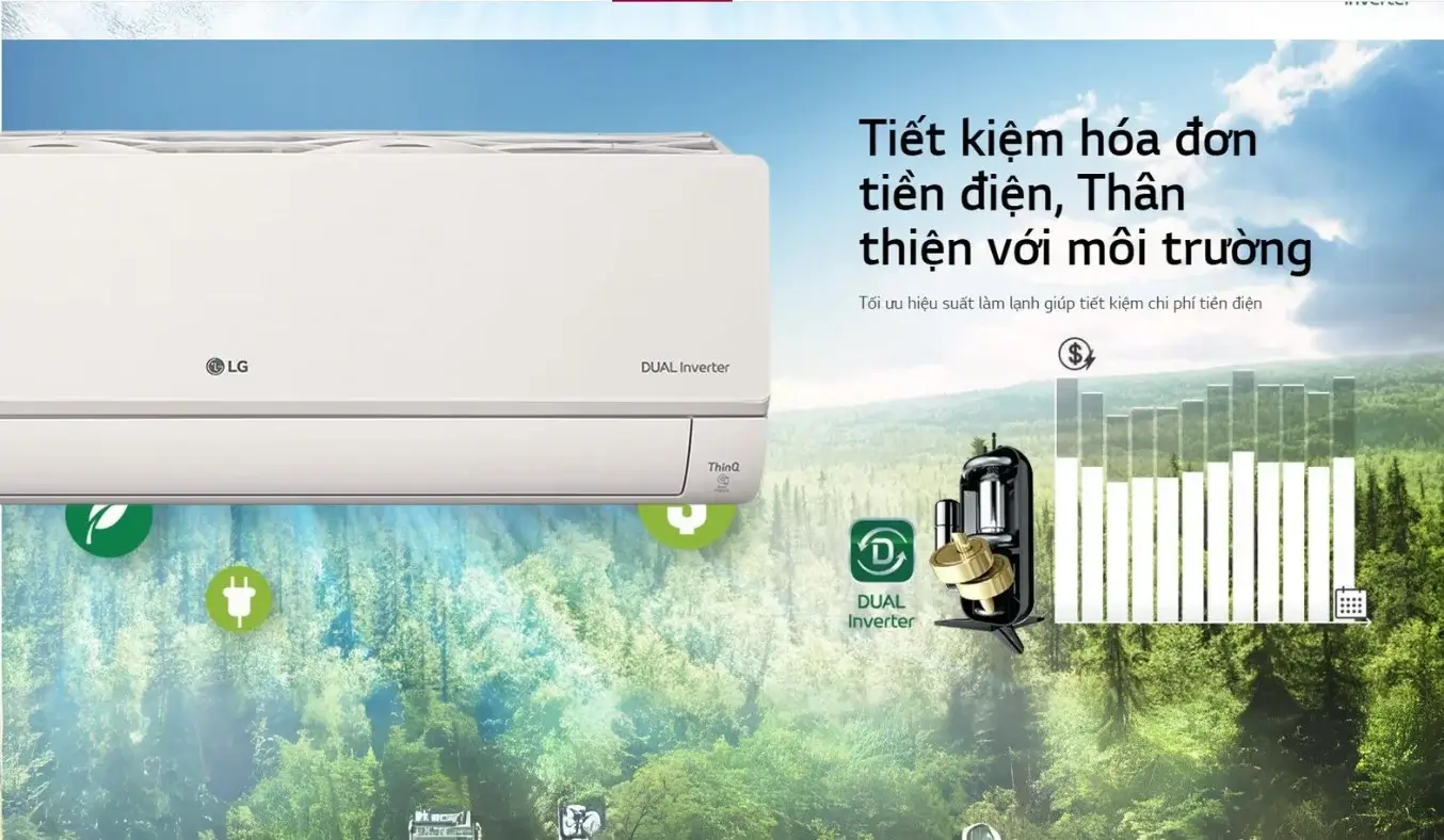 Dual Inverter: Tiết kiệm 70% điện, vận hành êm ái