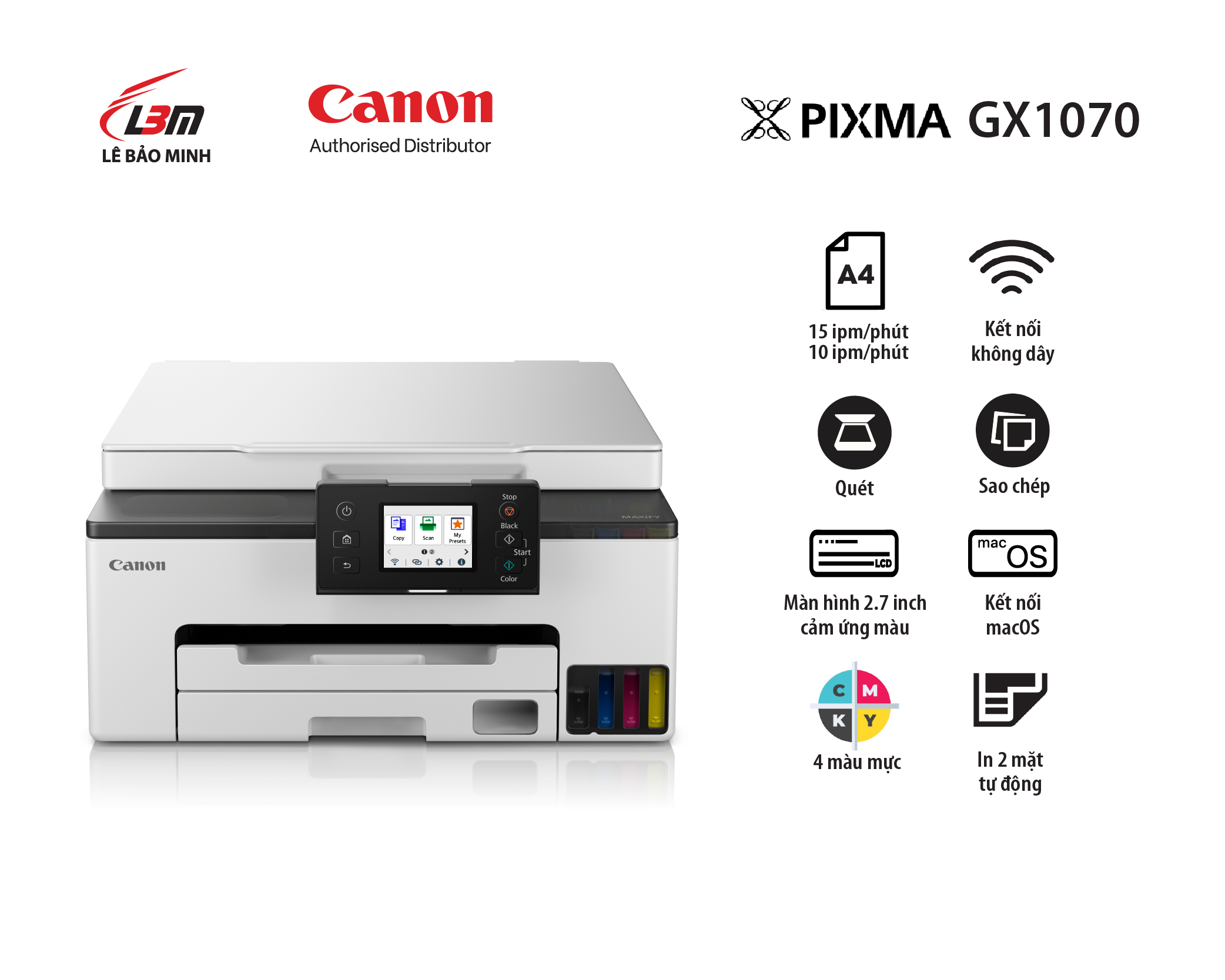 Maxify GX1070 Máy in Phun liên tục Canon đa năng
