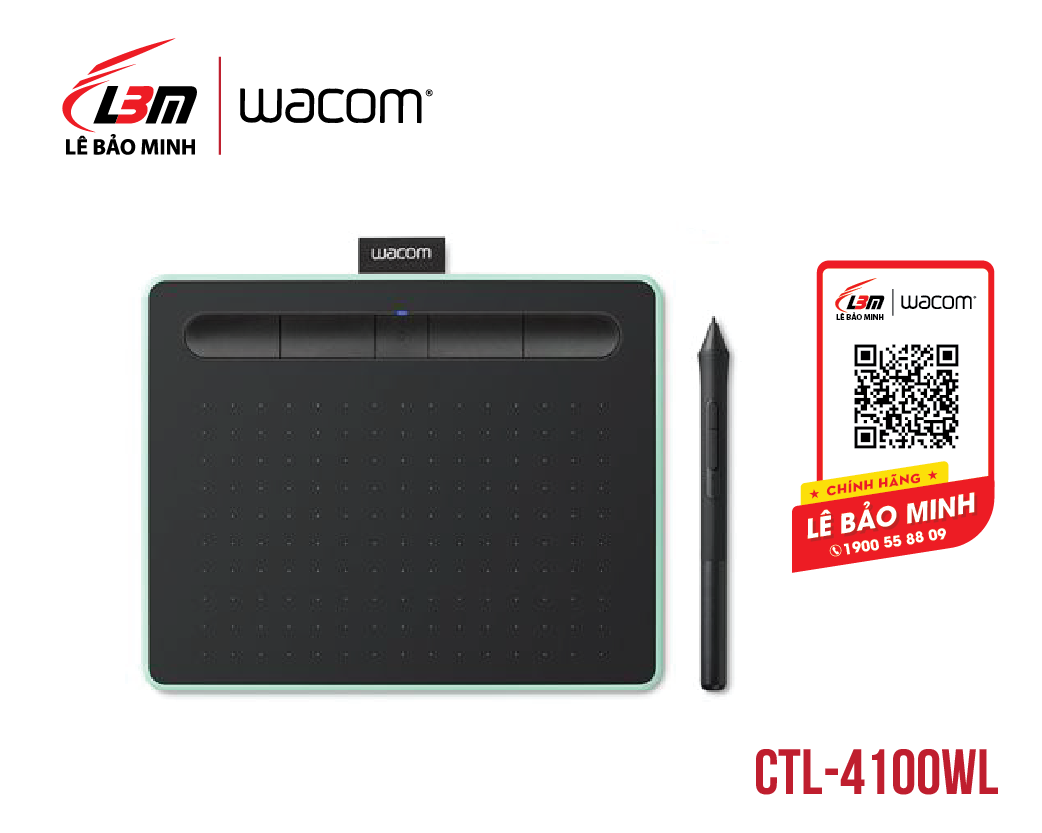 Bảng vẽ Wacom Intuos S, Bluetooth, Pistachio CTL-4100WL/E0-CX