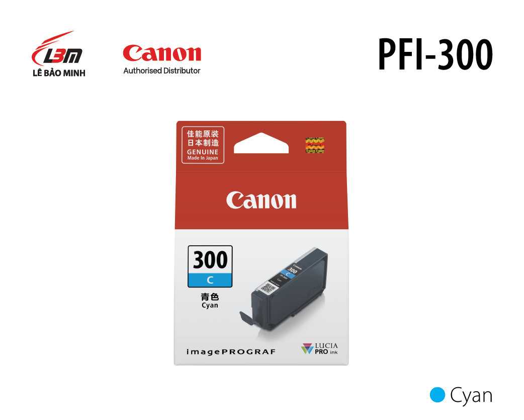 Hộp mực in Canon PFI-300 C/M/Y/MBK/PBK/GY/CO/PC/R/PM