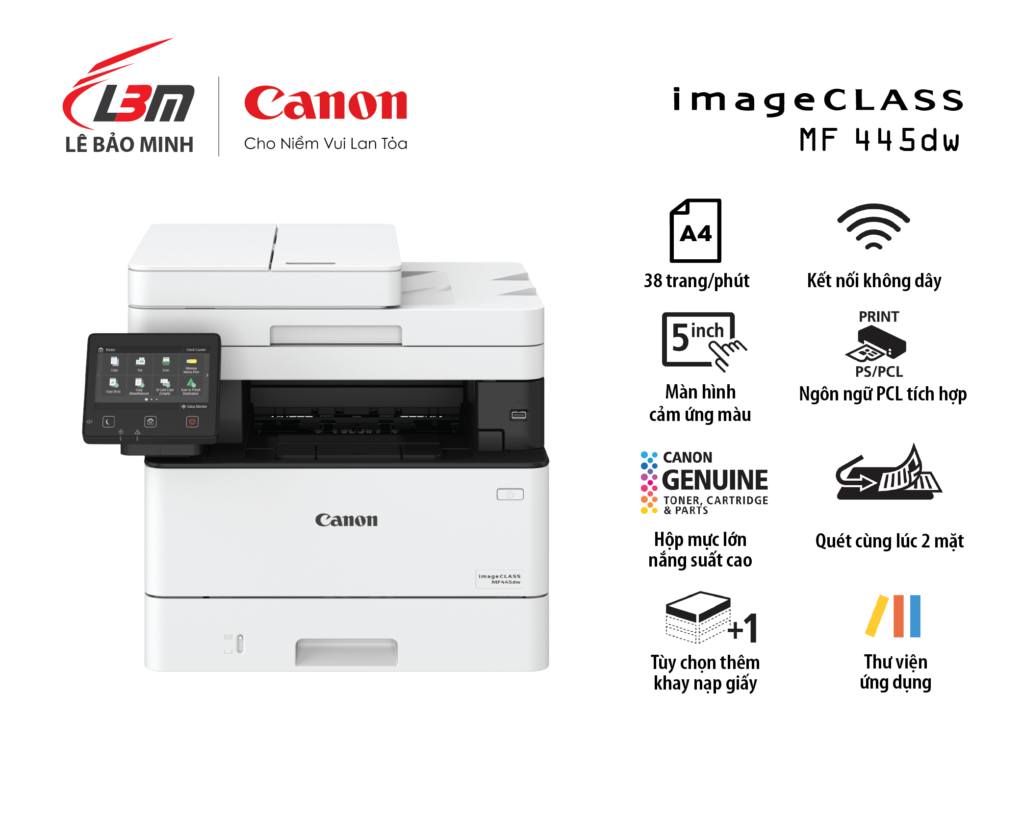 MF445dw Máy in laser Canon đa năng