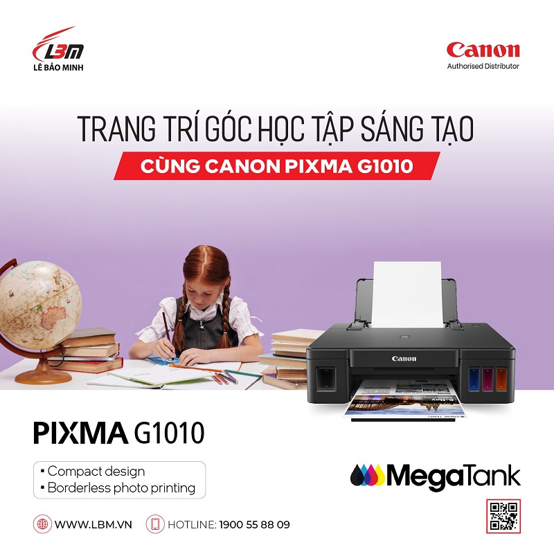 TRANG TRÍ GÓC HỌC TẬP SÁNG TẠO CÙNG CANON PIXMA G1010
