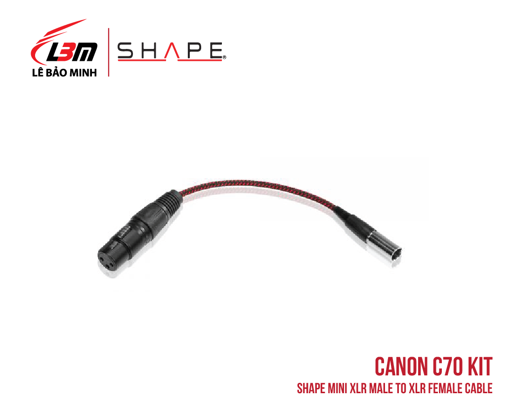 CANON C70 SHAPE MINI XLR MALE TO XLR FEMALE CABLE