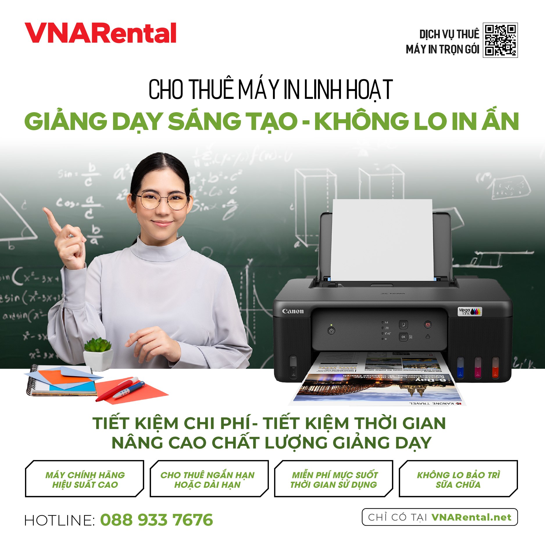 Thuê máy in trọn gói cho giáo viên tại VNARental