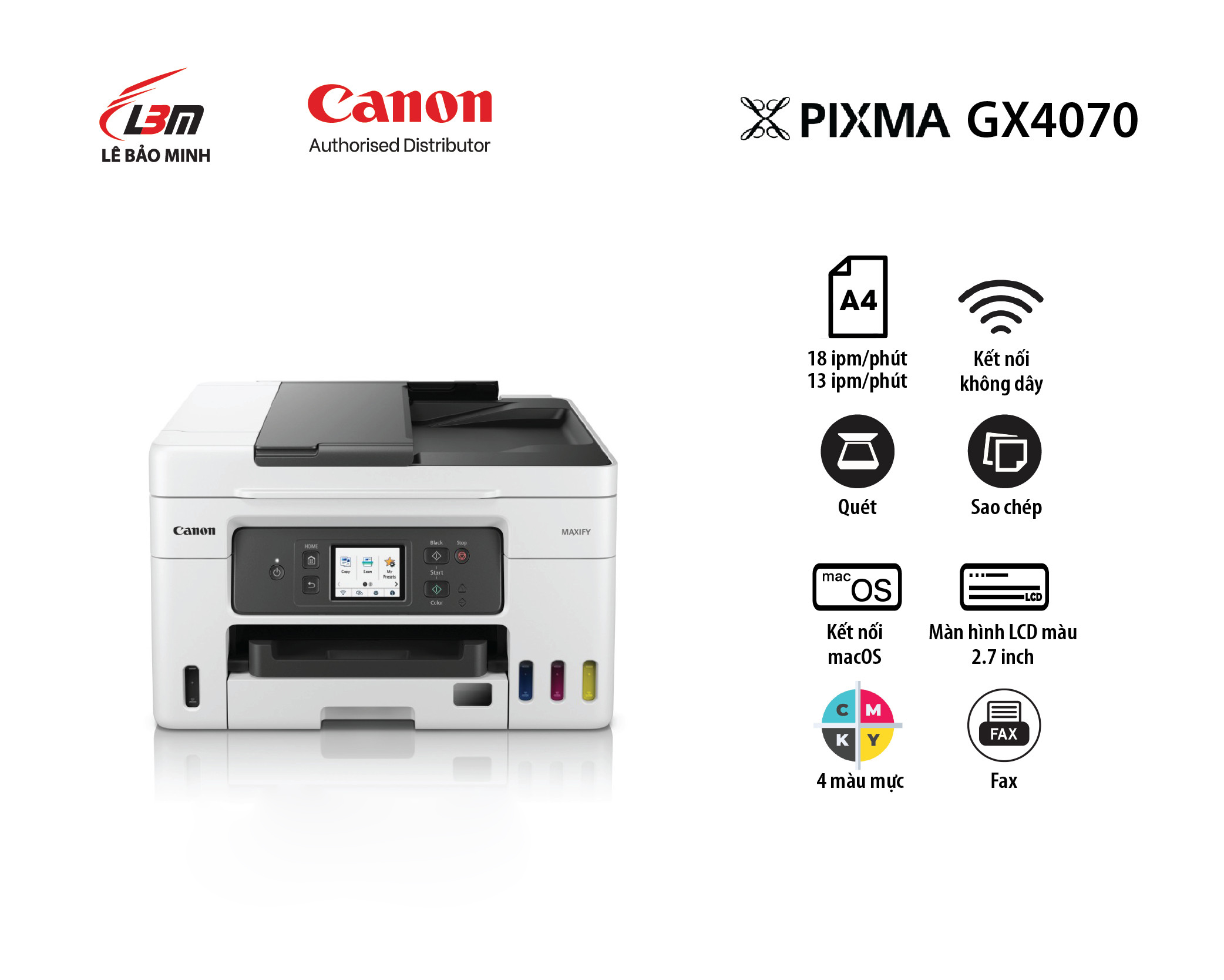 GX4070 Máy in phun liên tục Canon đa năng