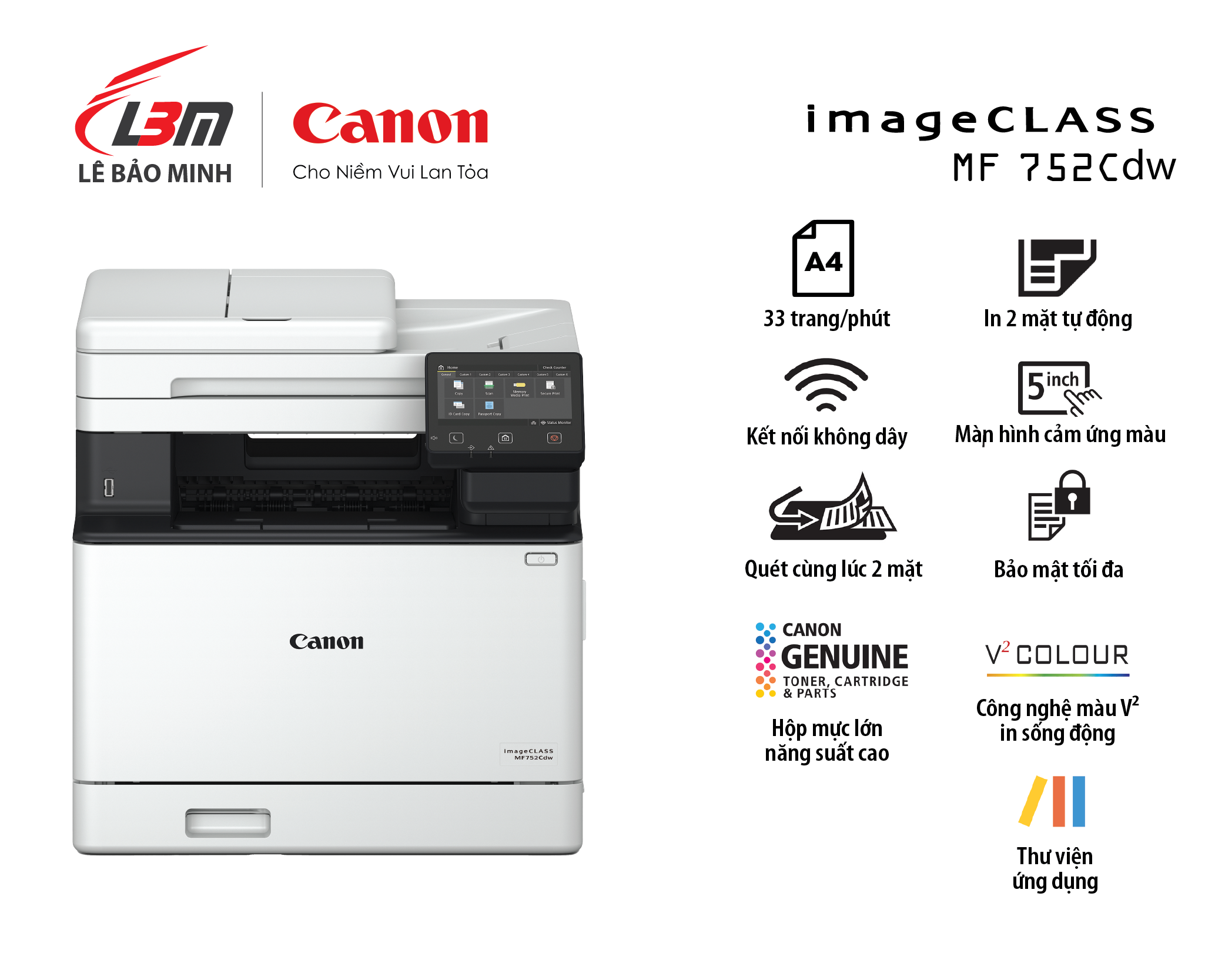 MF752Cdw Máy in laser màu Canon đa năng