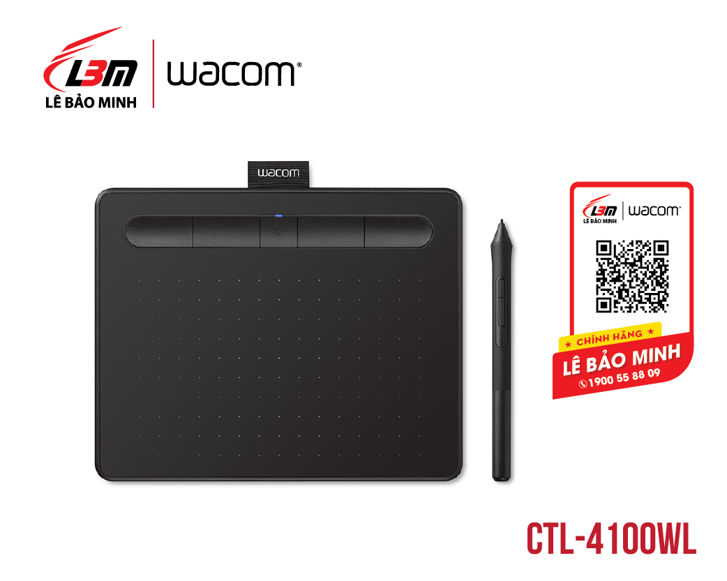 Bảng vẽ Wacom Intuos S, Bluetooth, Black CTL-4100WL/K0-CX