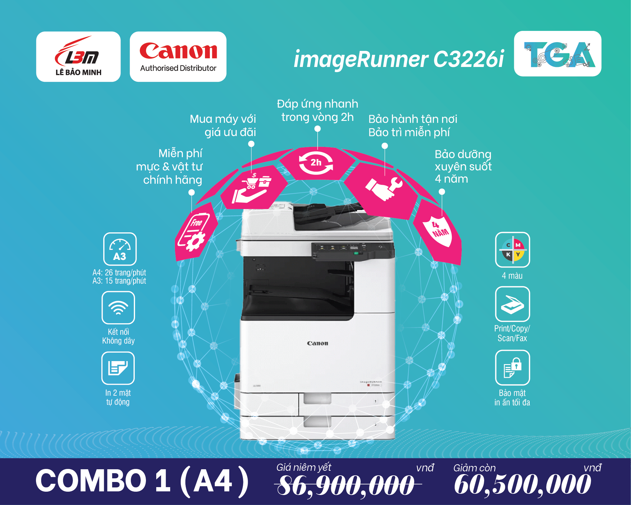 iR C3226i Máy Photocopy Canon- Kết hợp TGA – COMBO 1