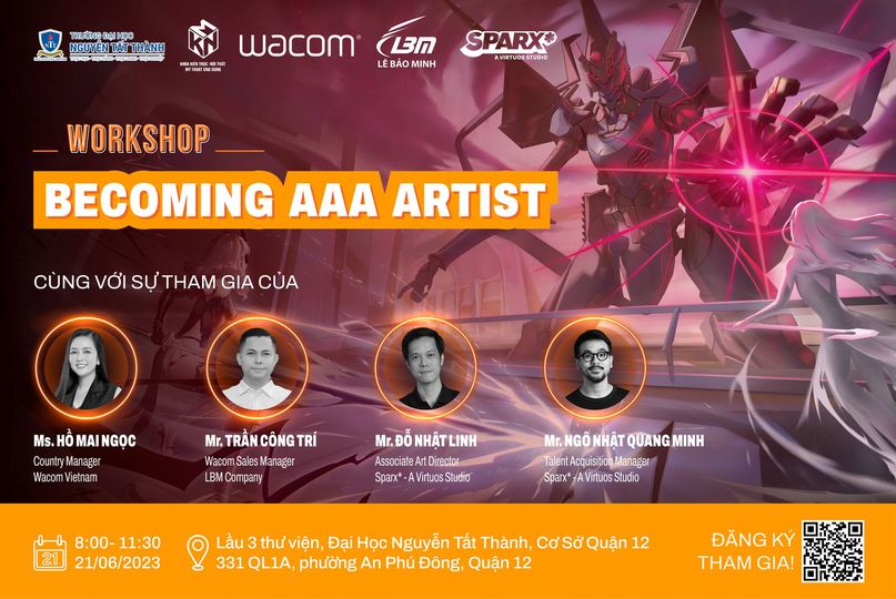 [NEWS] LBM X WACOM VN X NTTU – Đại học Nguyễn Tất Thành | [WORKSHOP] BECOMING AAA ARTIST