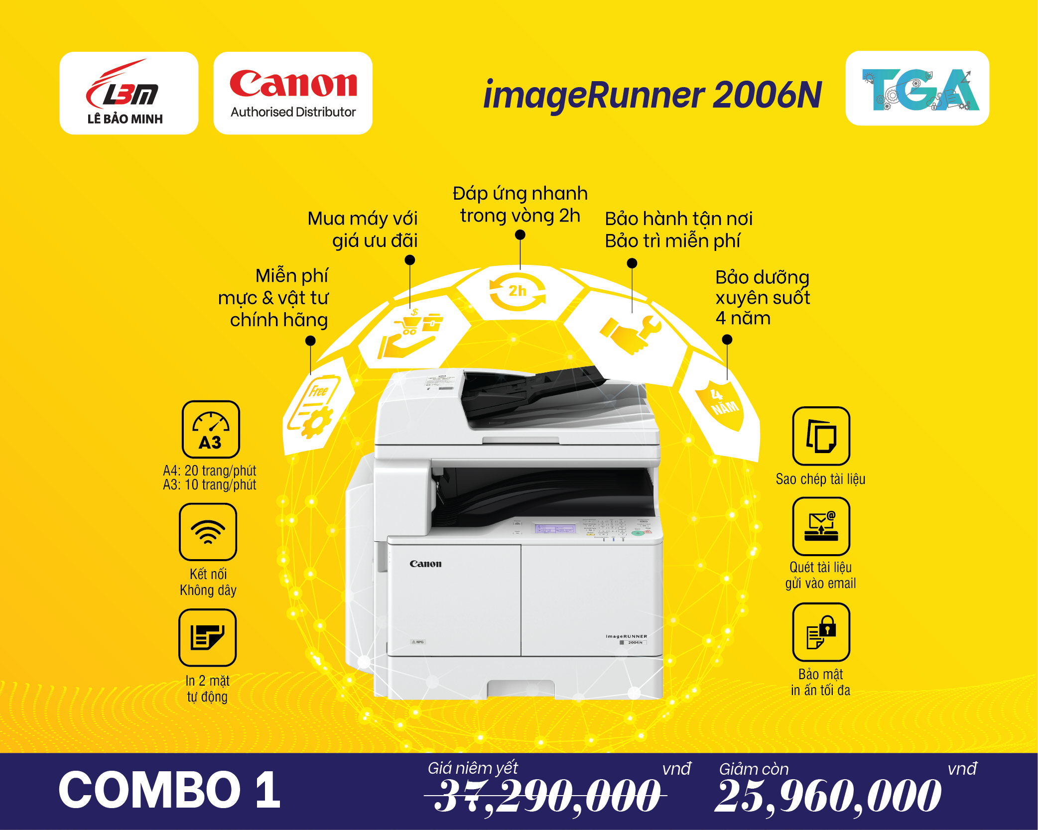 Máy in IR2006N Đa năng A3 – Kết hợp TGA – COMBO 1
