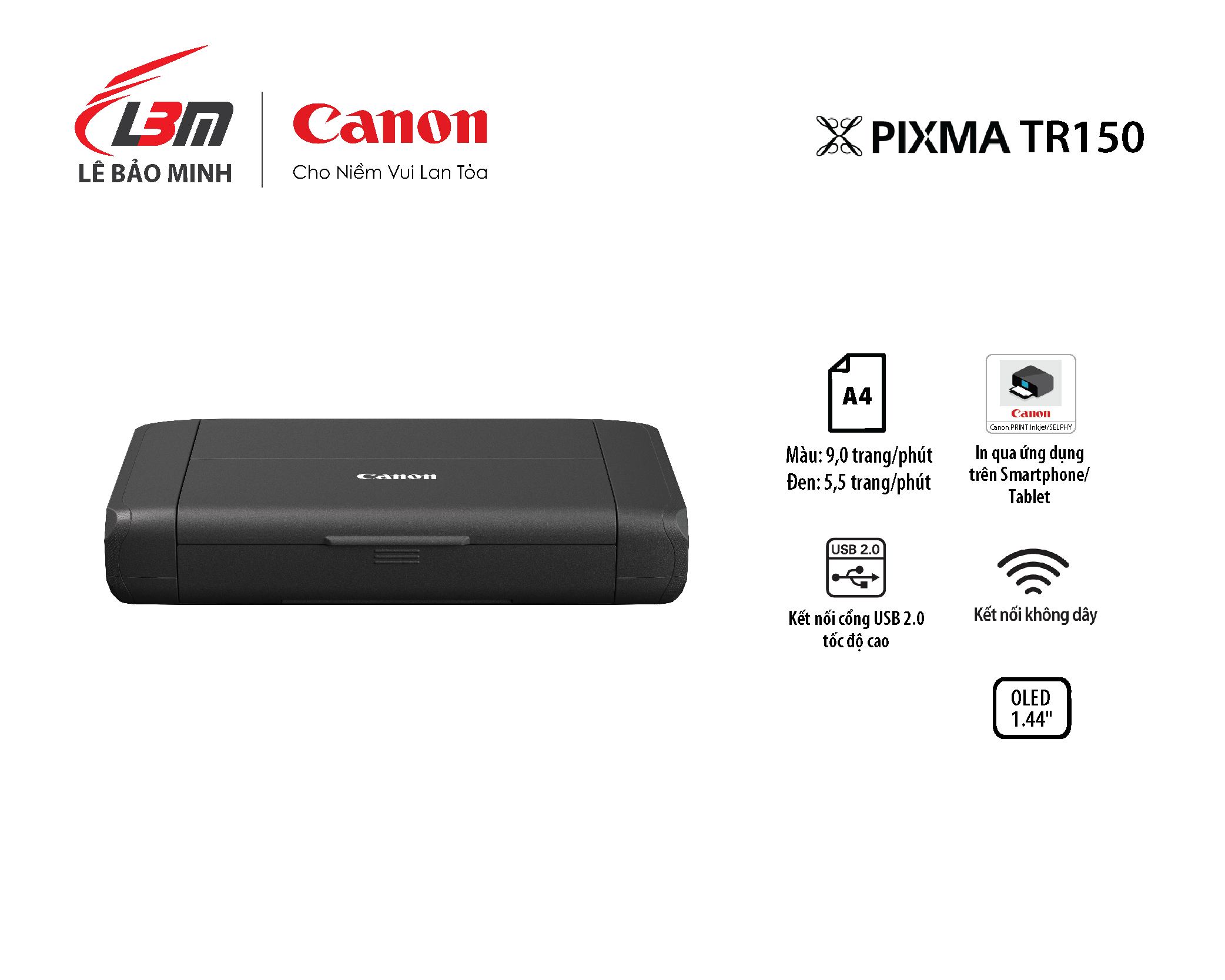 TR150 kèm pin Máy in phun Canon