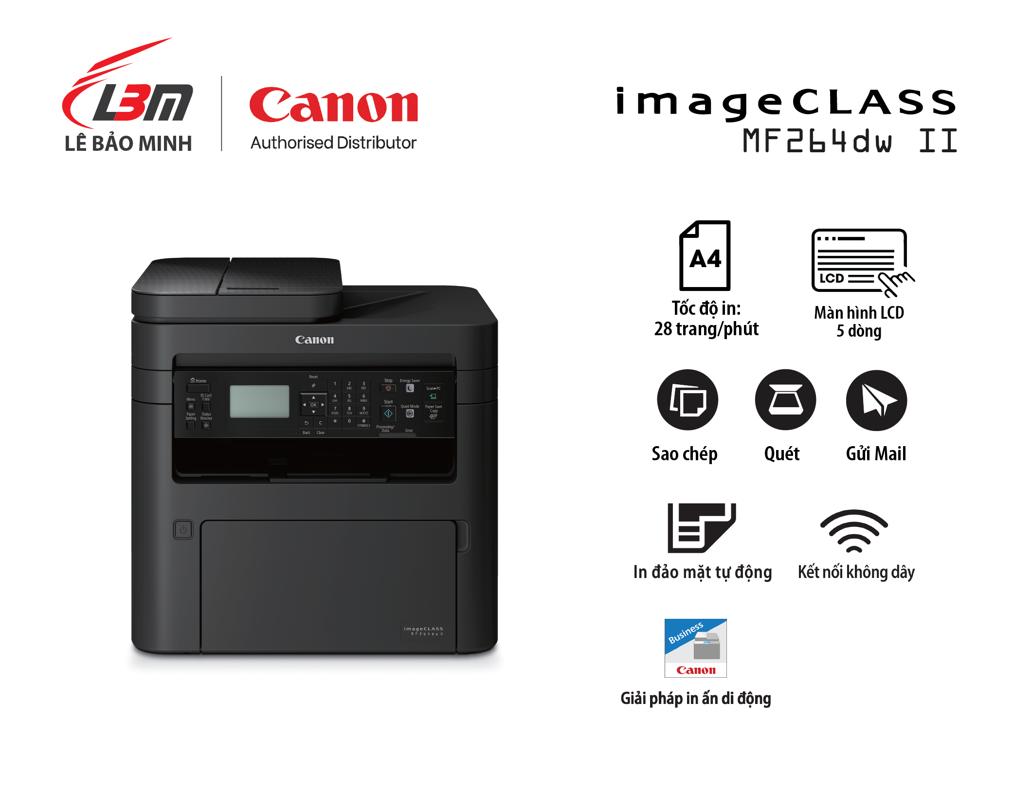 MF264dw II Máy in laser Canon đa năng